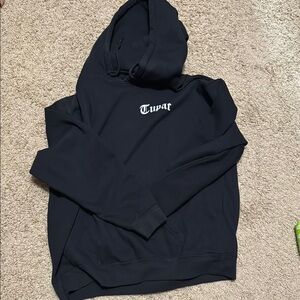 2Pac Black Pullover Hoodie with Branding